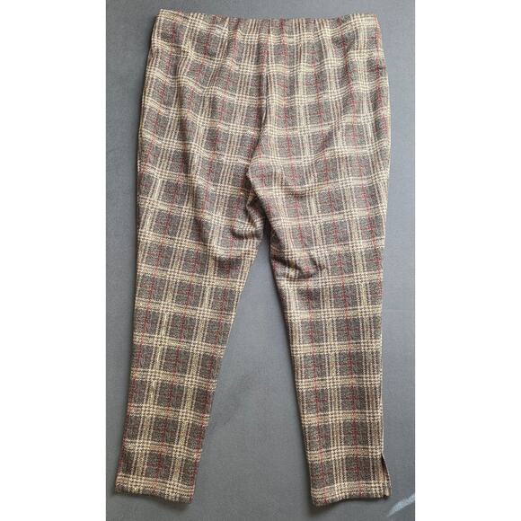 Hope Harlow Women XL (36x28) Trouser Pants Ankle Golden Shimmer Red Stretch Soft - Picture 8 of 9